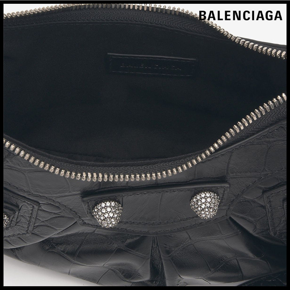 【BALENCIAGA】Crocodile Embossed Le Cagole XS Shoulder Bag
