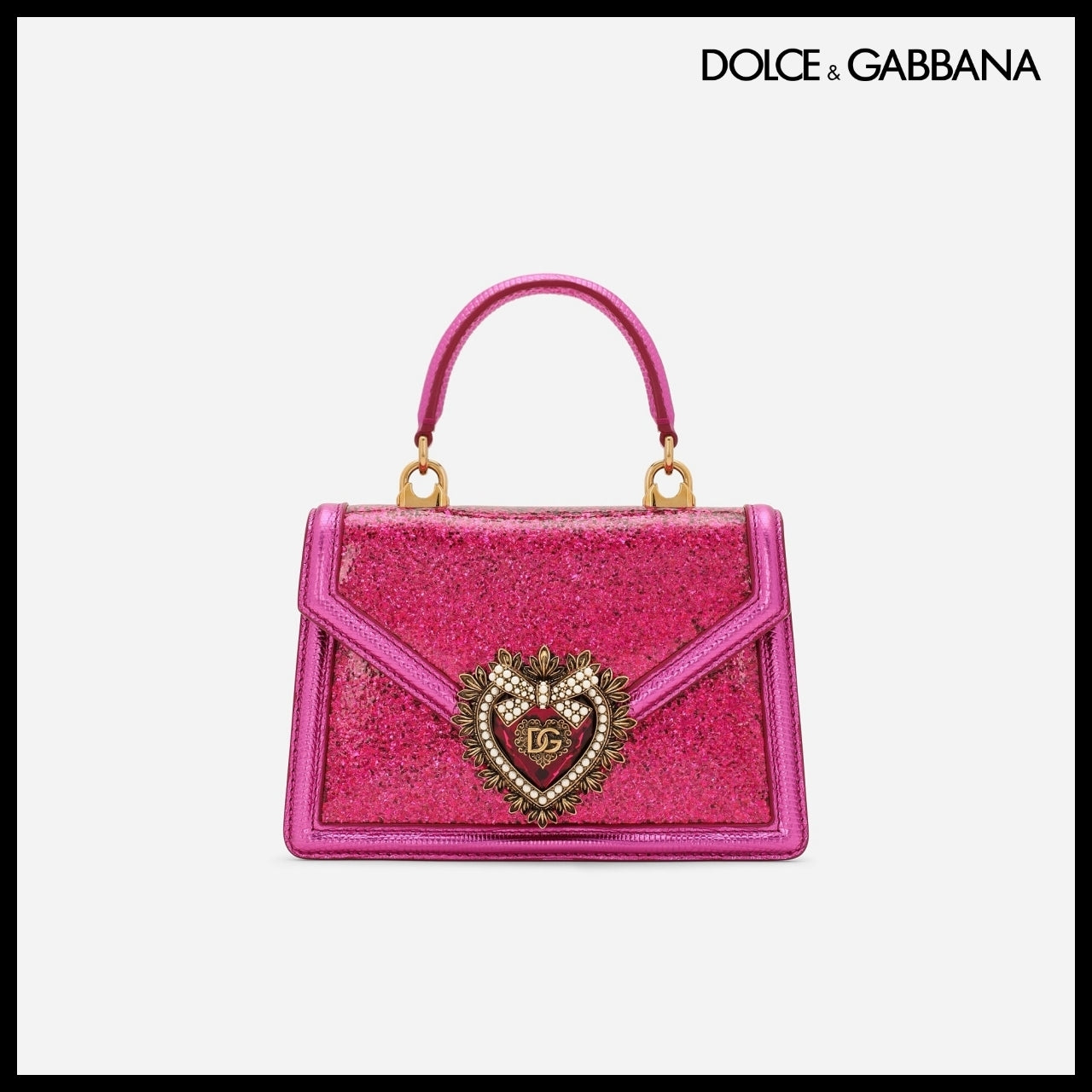 【Dolce & Gabbana】Small Devotion Top-Handle Bag Pink