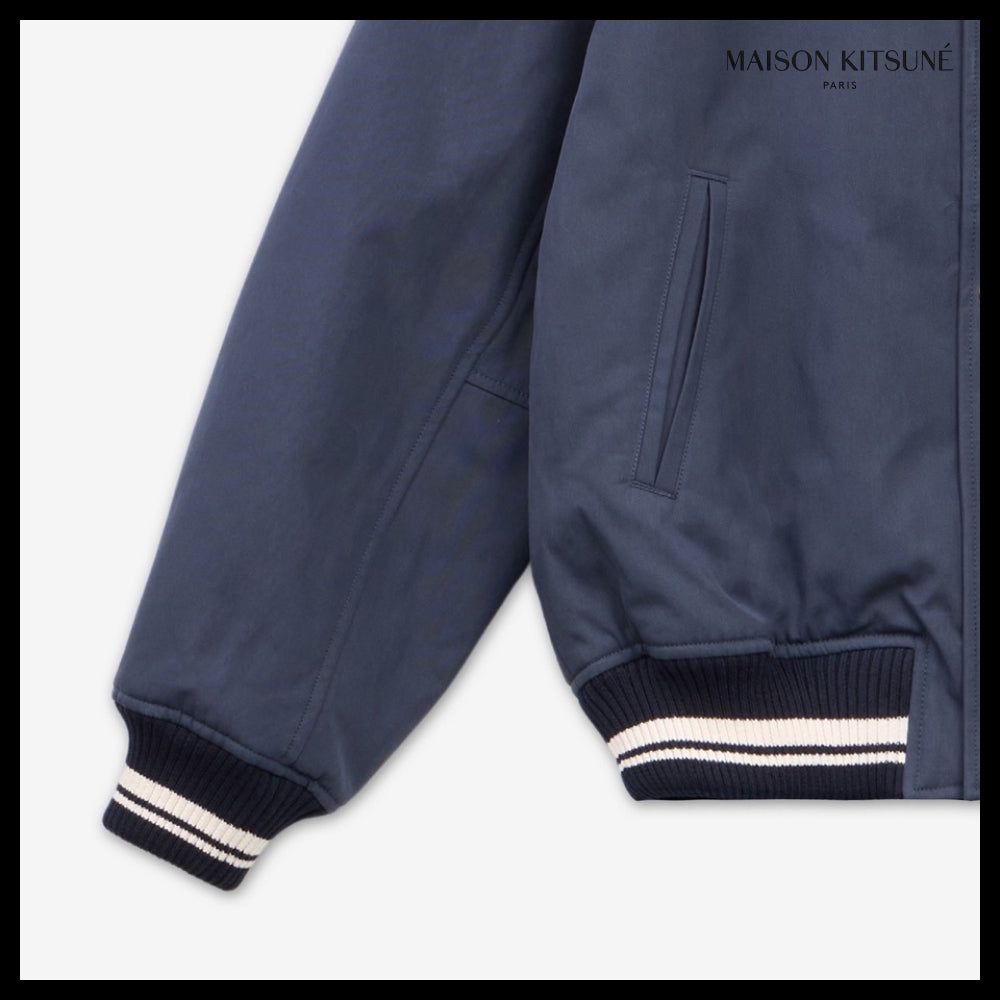 ◆MAISON KITSUNE◆ ブルゾン Blouson Navy ロゴ