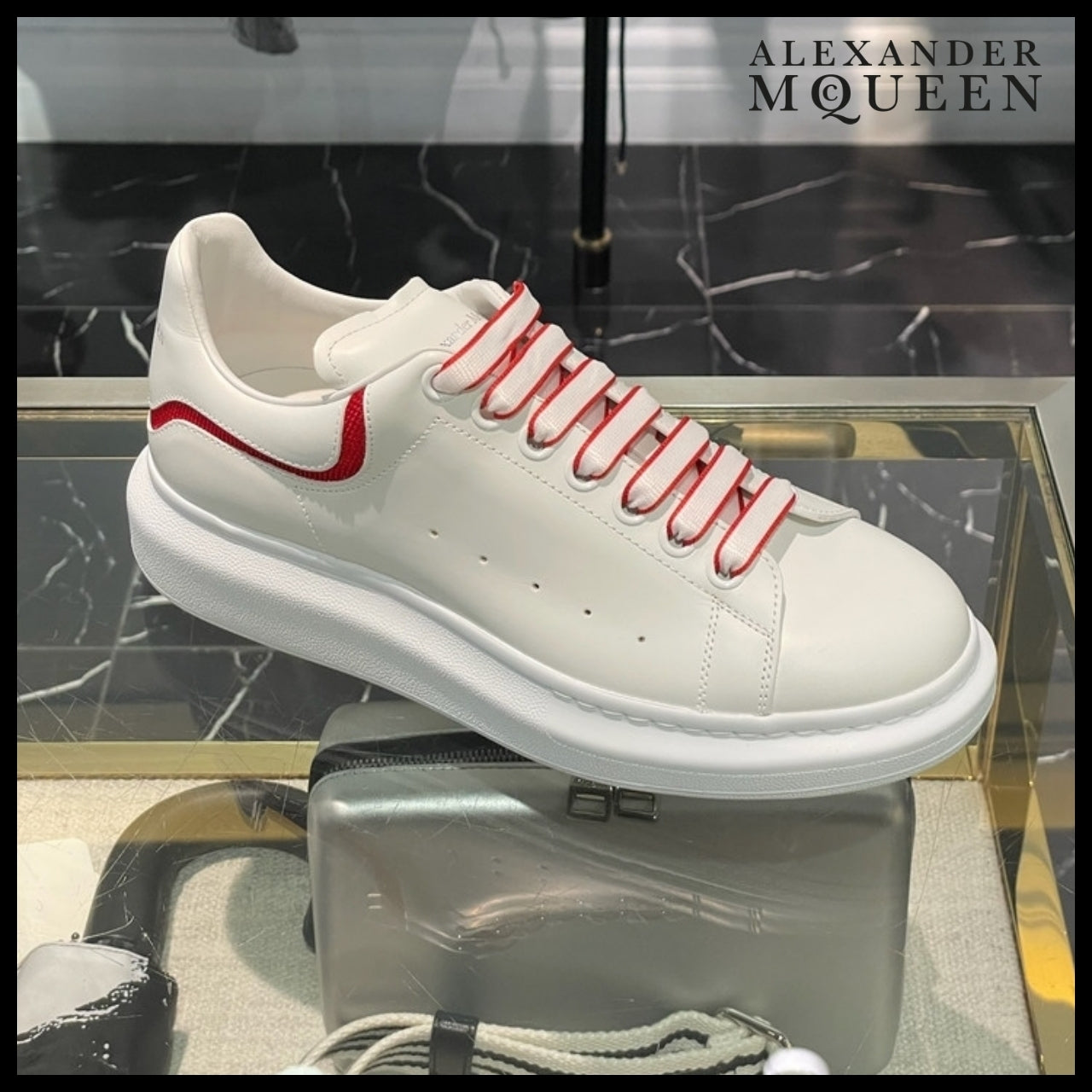 【Alexander Mcqueen】Upper LEA Sneakers White Red