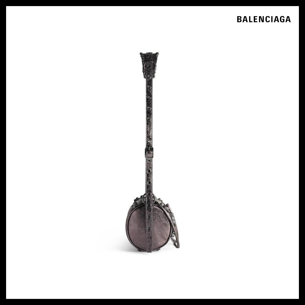 【BALENCIAGA】Le Cagole Men Cylinder Bag Metallized in Metal