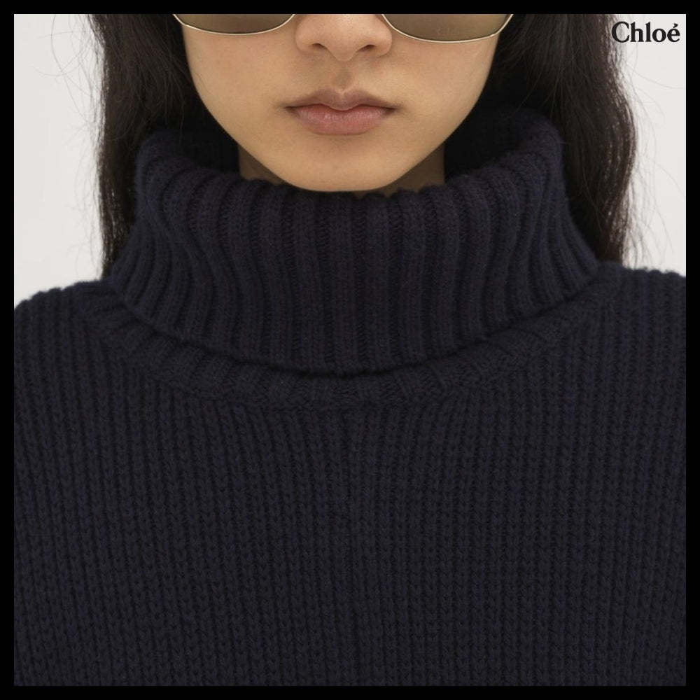 【Chloe】Short Turtleneck Cape
