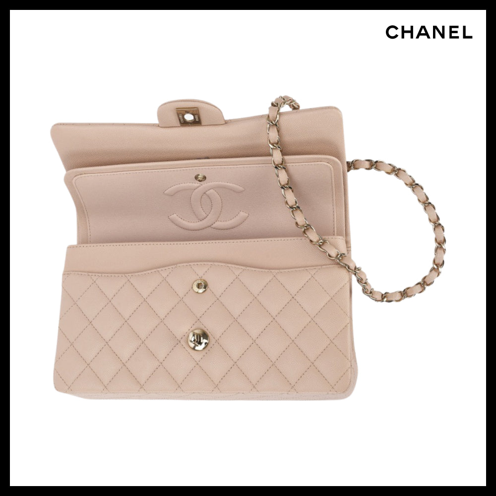 【CHANEL】Medium Classic Handbag Grained Calfskin