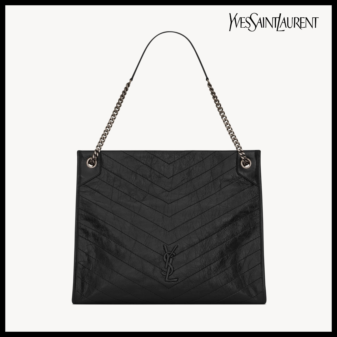 【Saint Laurent】Vintage Leather Large Shopping Tote