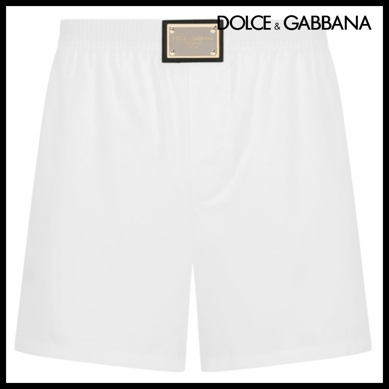 【Dolce & Gabbana】LONG COTTON BOXERS WITH SIGNATURE PLATE