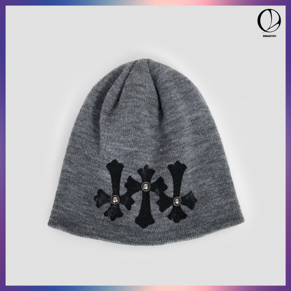 【BINARY01】SKUUNI PRINTED BEANIE 4COLORS