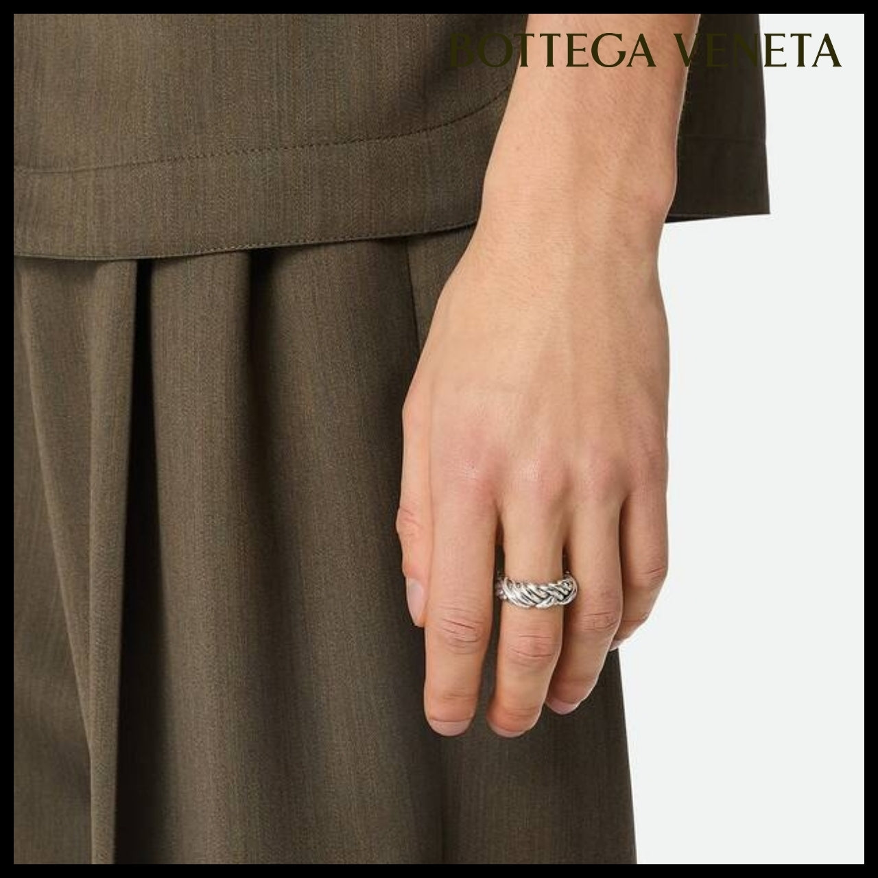 【韓国百貨店 BOTTEGA VENETA】Intreccio Ring Silver