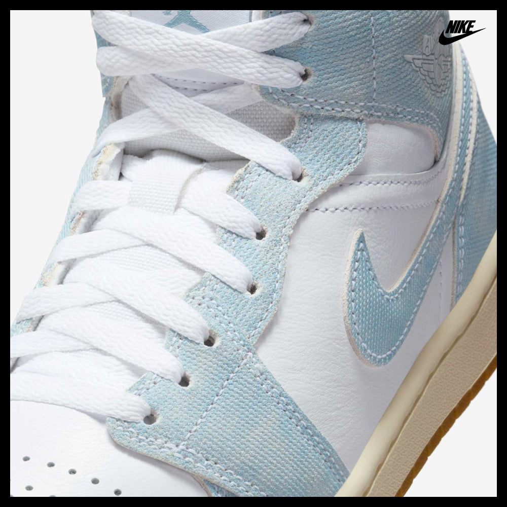 【NIKE】Air Jordan 1 Mid SE W White Gum Light Brown One Blue