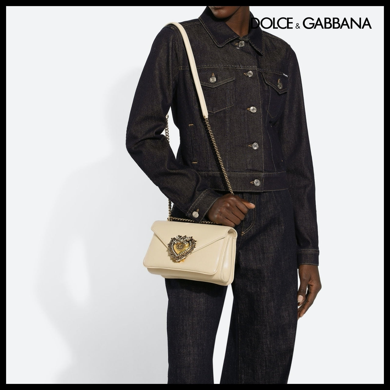 【Dolce & Gabbana】Devotion Shoulder Bag Burro