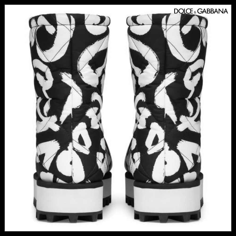 【Dolce & Gabbana】NYLON ANKLE BOOTS WITH LOGO PRINT