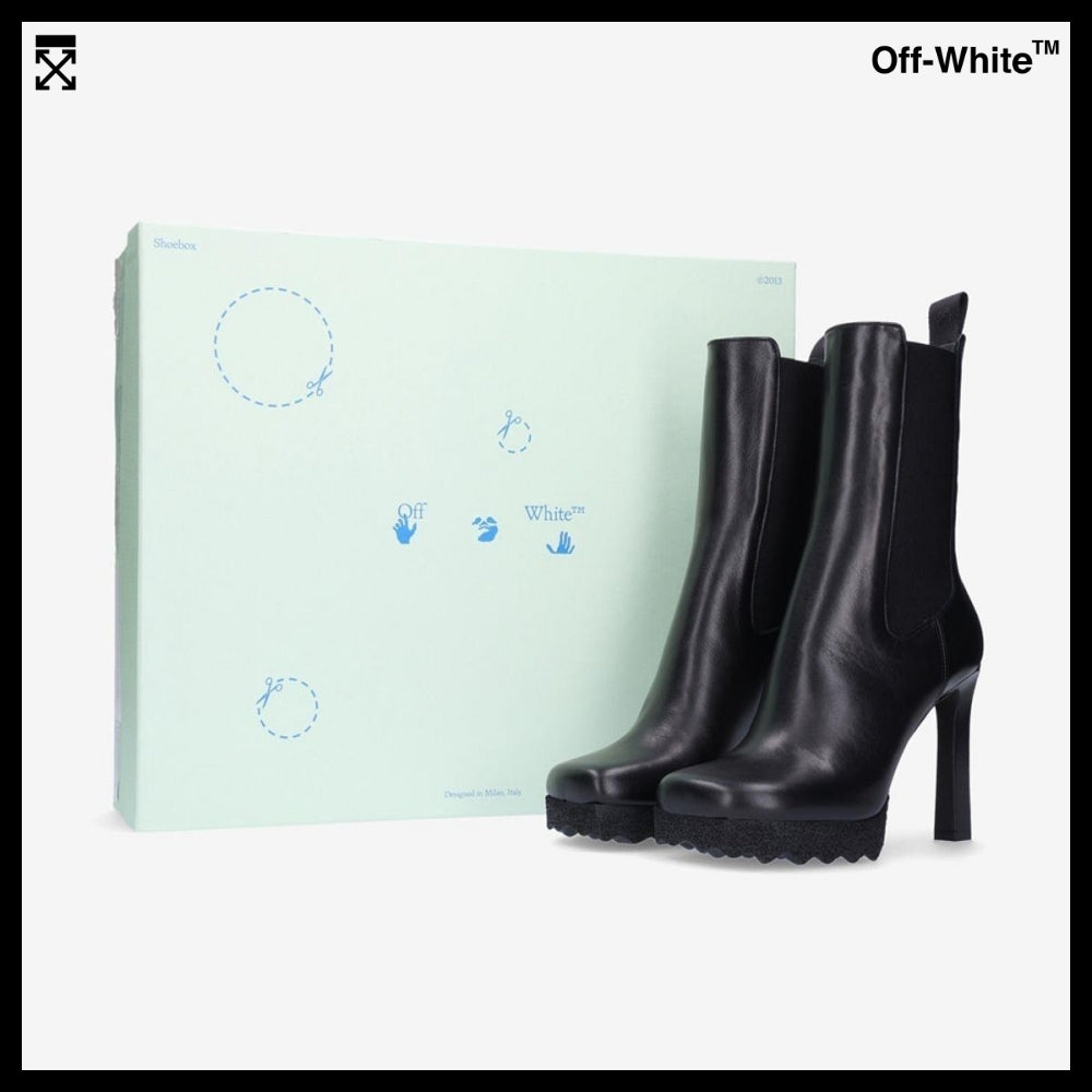 【Off-White】Sponge Platform Chelsea Heels - Black