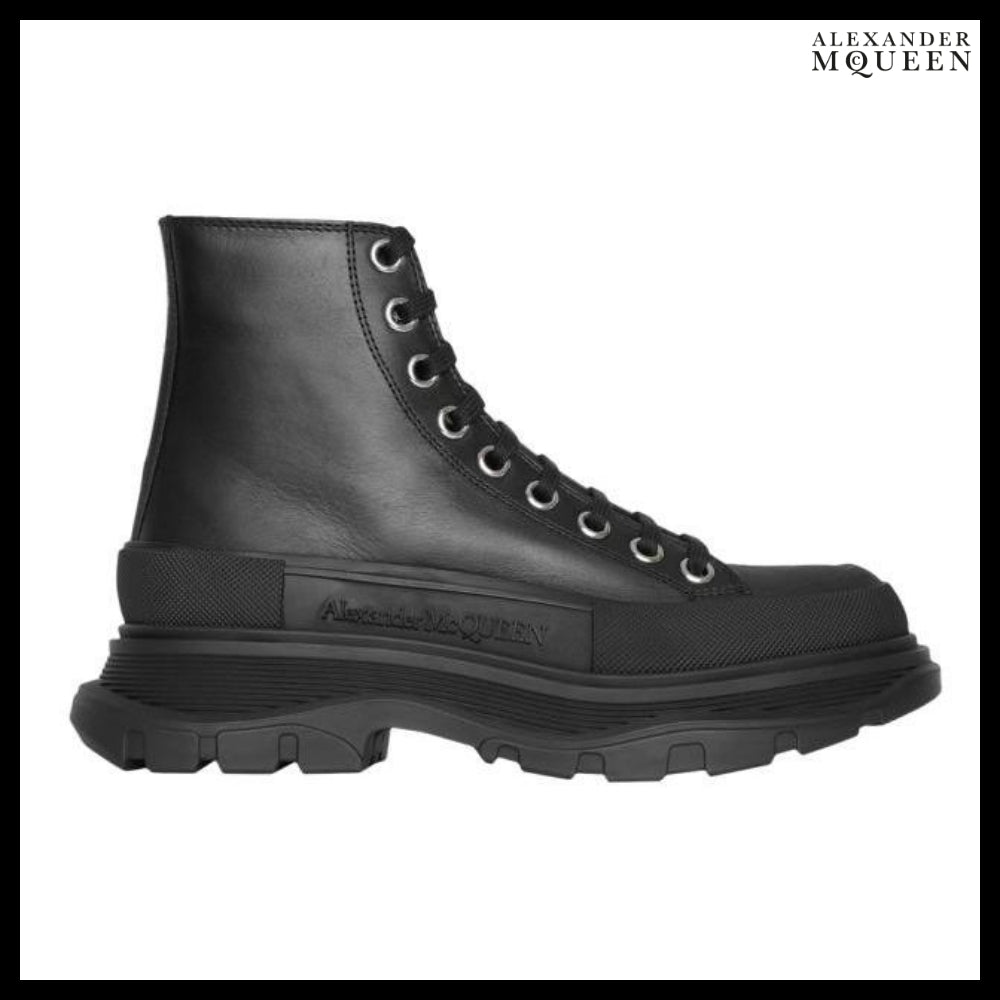 【Alexander Mcqueen】Tread Slick Boot Leather Black