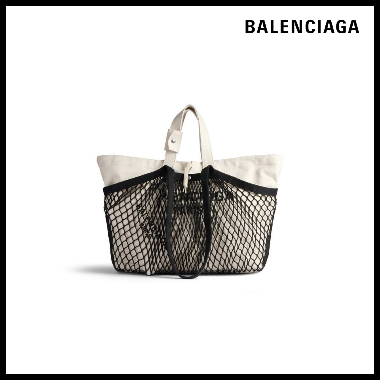 【BALENCIAGA】24/7 Medium Tote Bag Beige Black