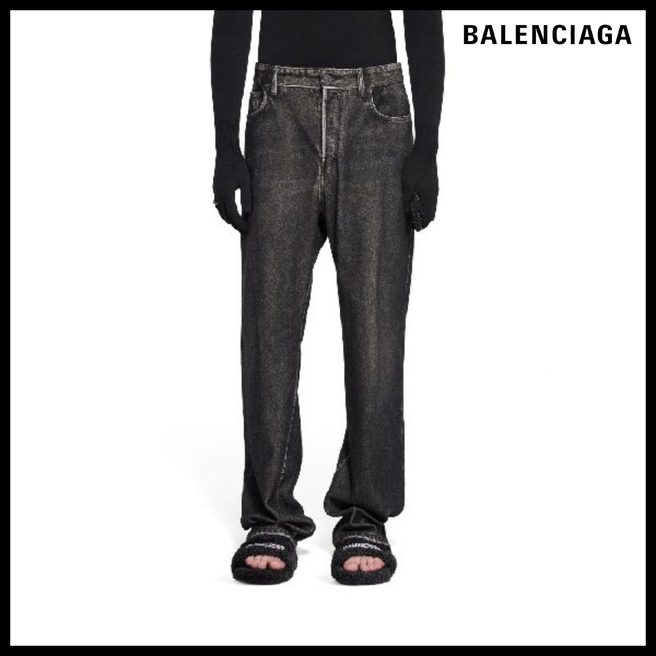 【BALENCIAGA】Denim Trompe L’Oeil Pants