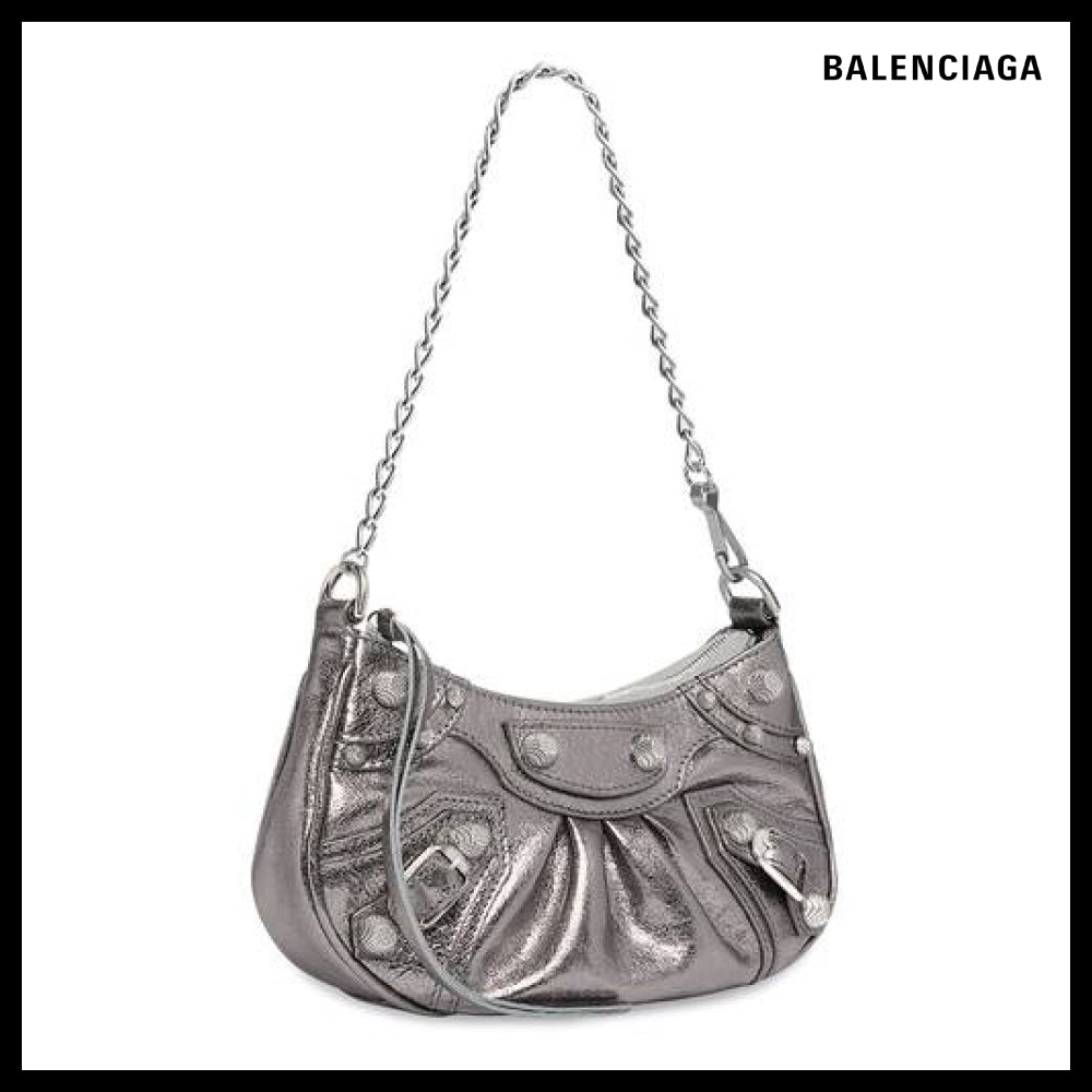 【BALENCIAGA】Le Cagole mini chabag silver metallized Arena
