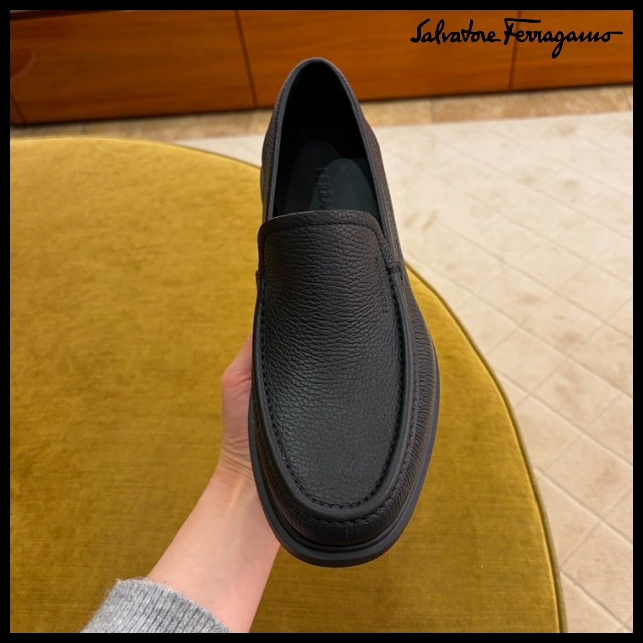 【FERRAGAMO】GENT GRAIN LEATHER LOAFERS BLACK