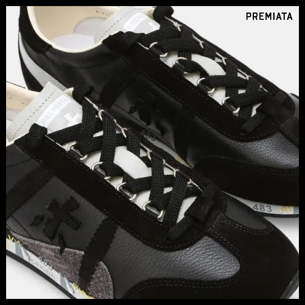 【PREMIATA】26SS JACKYX Black Logo Patch Cow Leather Mens