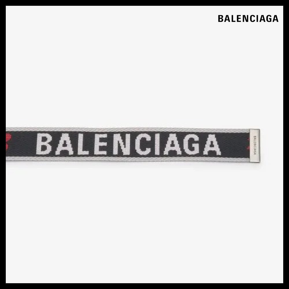 【BALENCIAGA】D Ring Belt Gray Red