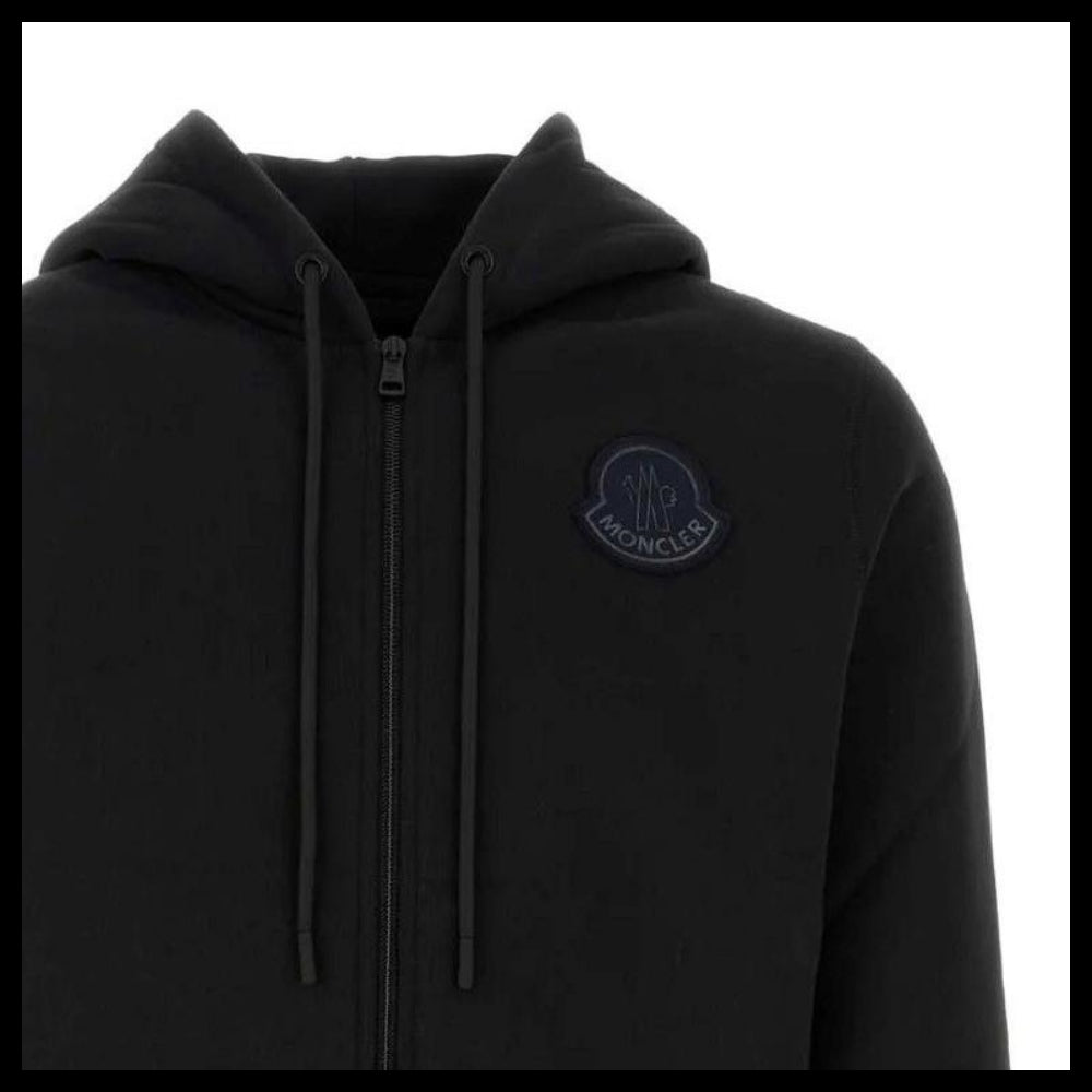 【MONCLER】Logo Hooded Zip-Up Black Men