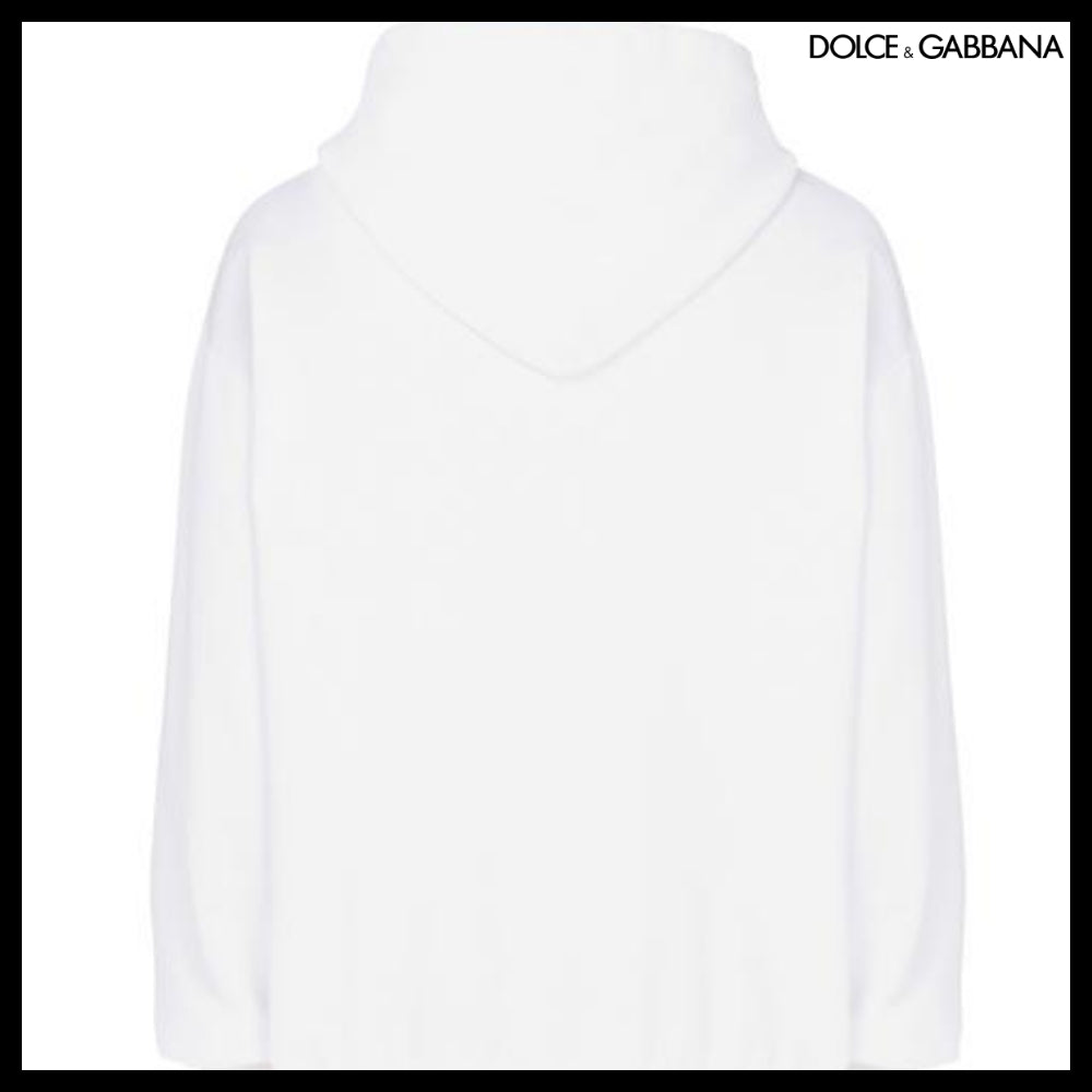【Dolce & Gabbana】Jersey Sweatshirt with DG Patch White
