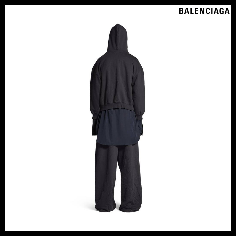 【BALENCIAGA】Ebay Zip-Up Hoodie Regular Fit Black