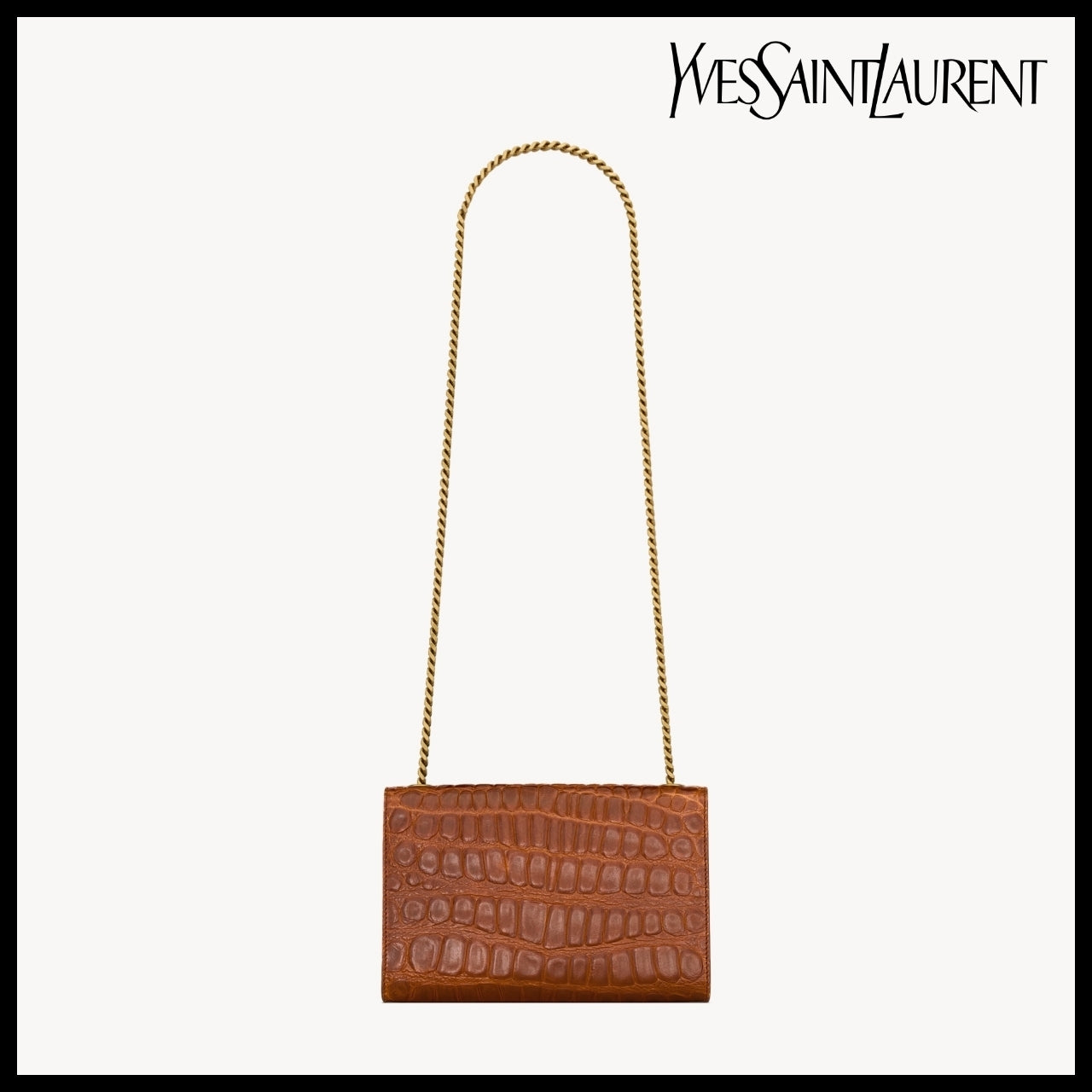 【Saint Laurent】Crocodile Embossed Leather New Kate Small