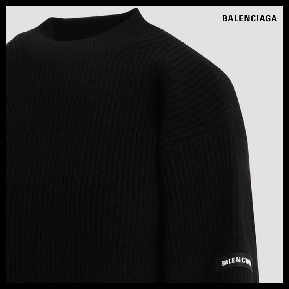 ★BALENCIAGAアウトレット セール ★RLogo Sleeve Wool Knit