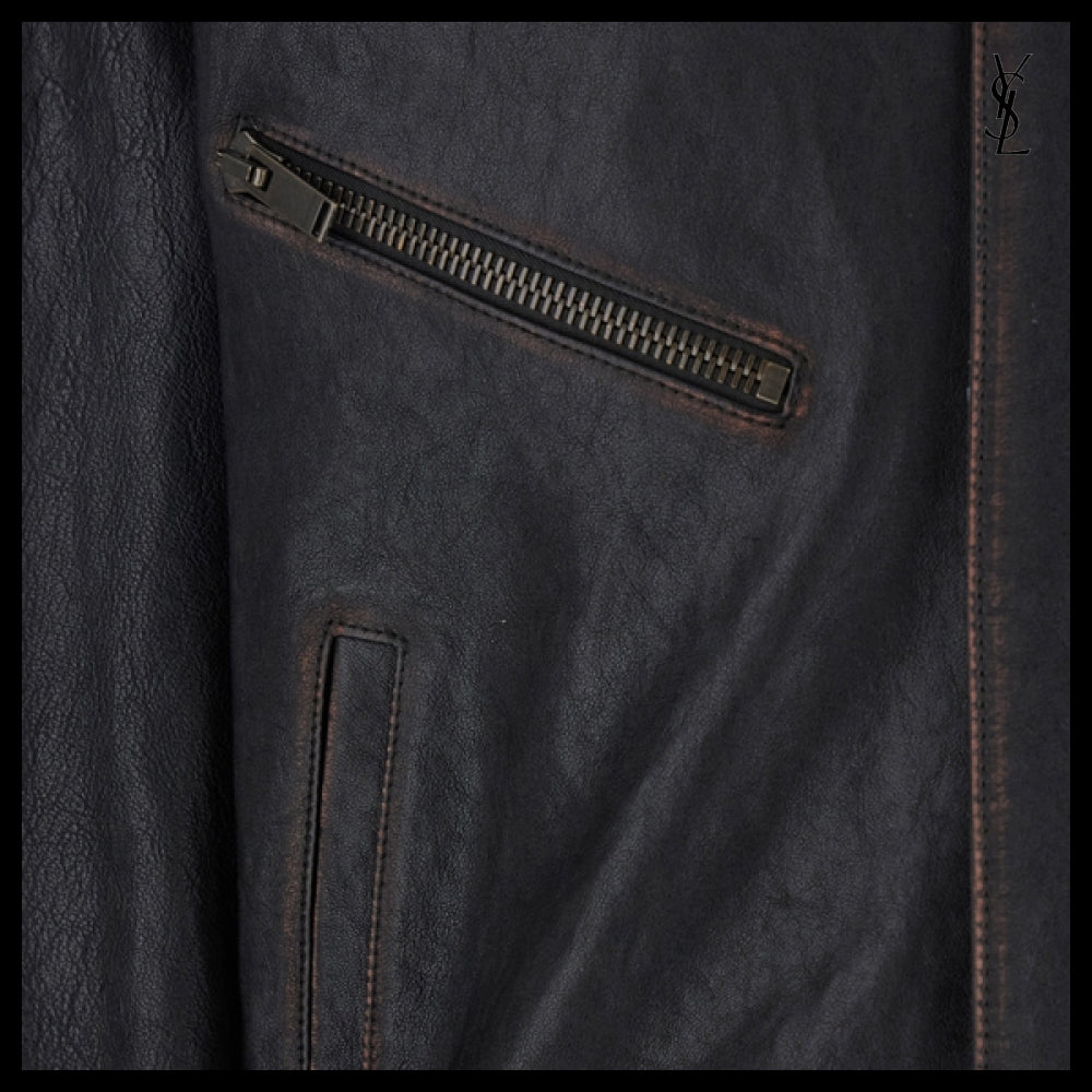 【SAINT LAURENT】Brown Jacket Black classic outerwear