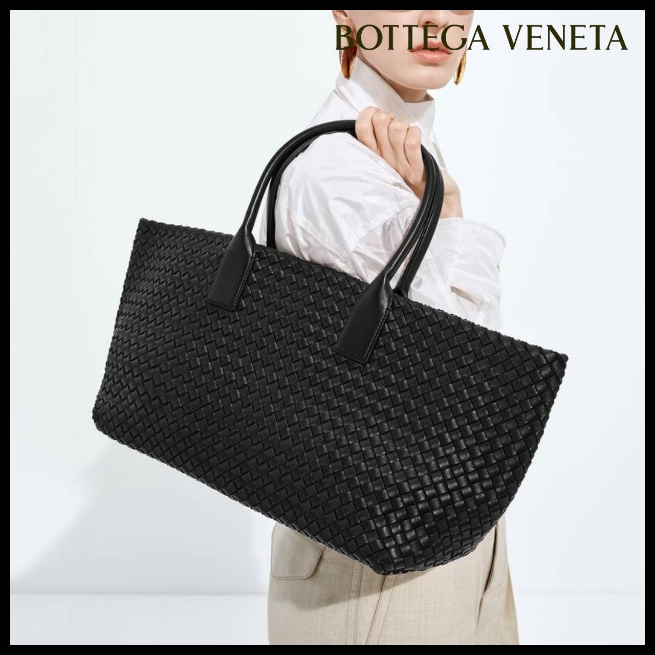 【韓国百貨店 BOTTEGA VENETA】Cabat Tote Bag Black