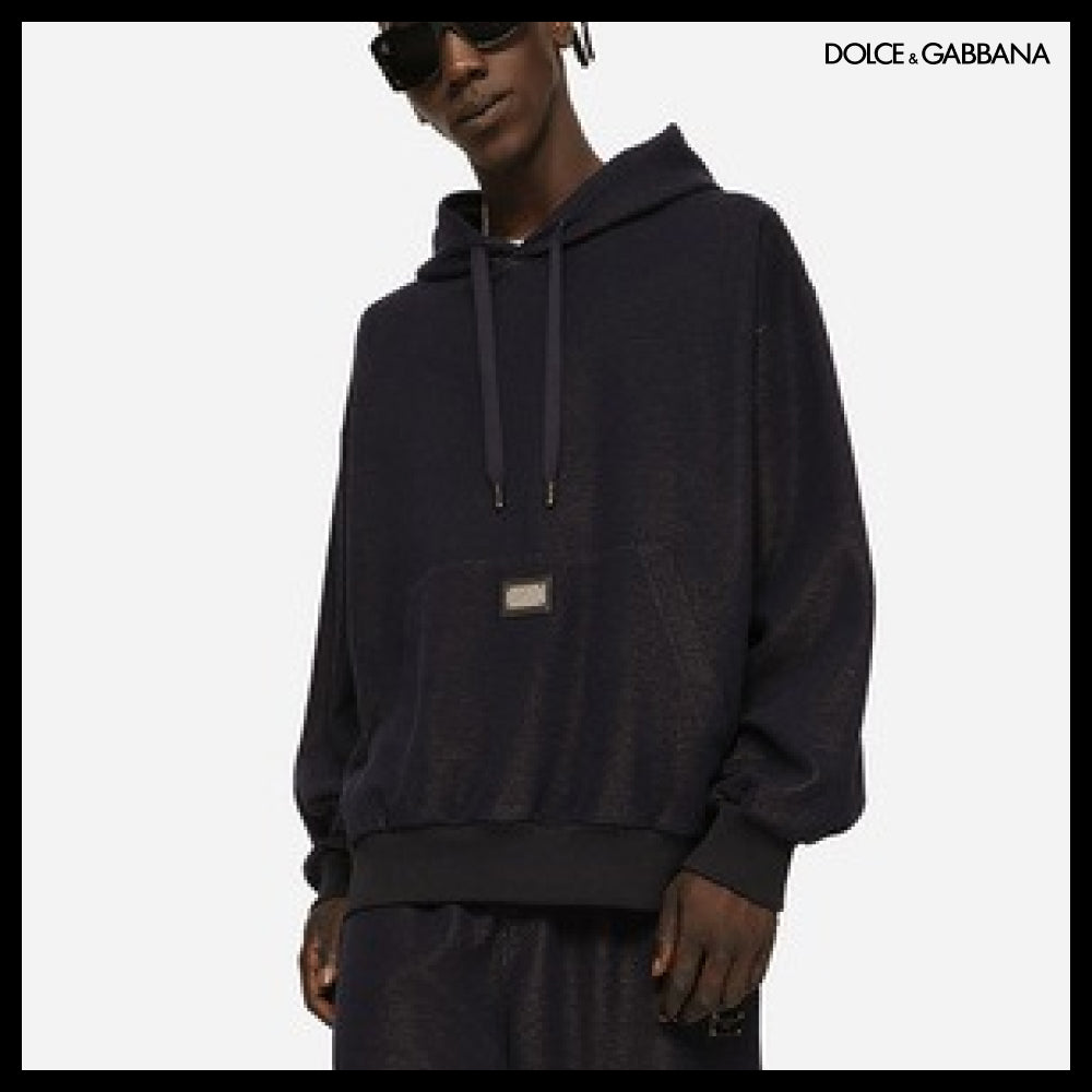 【Dolce & Gabbana】JERSEY HOODIE WITH LOGO TAG
