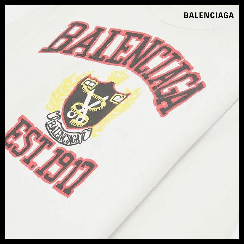 【BALENCIAGA】Kids DIY College Sweatshirt White