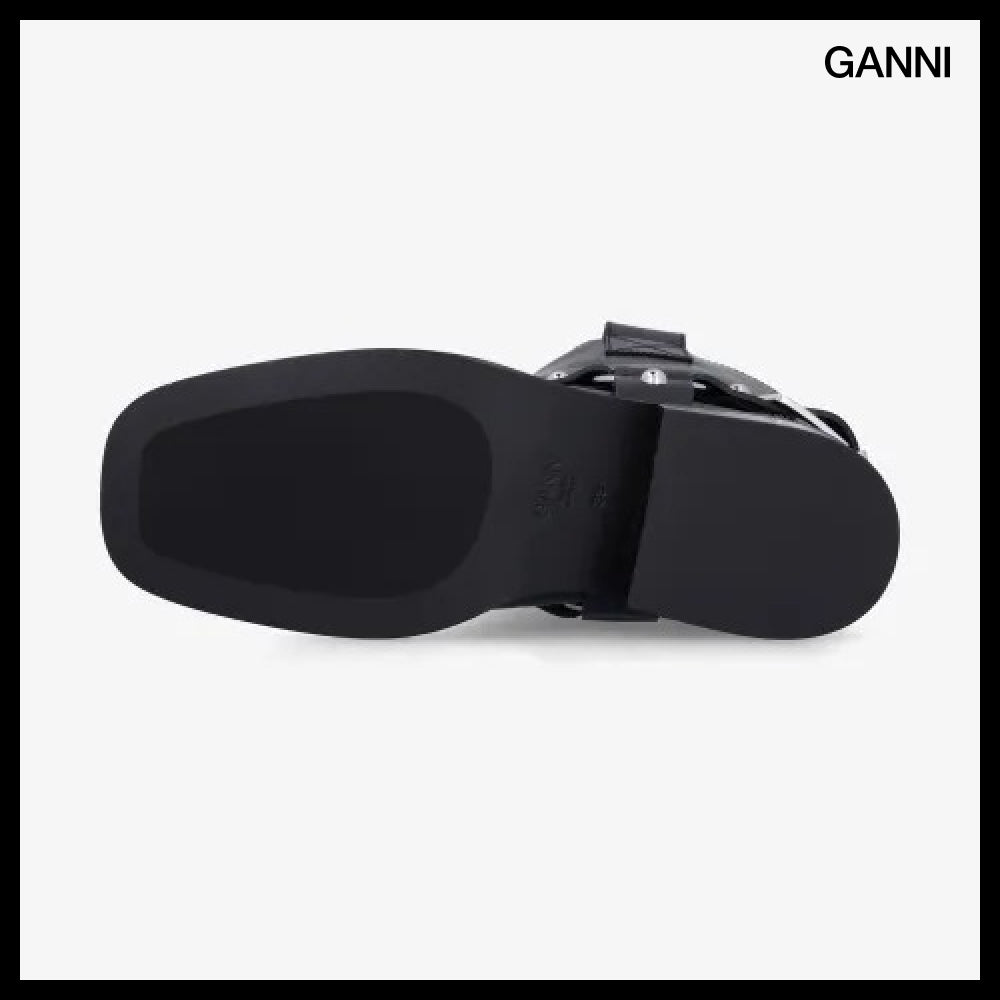 【Ganni】Biker Boots Black