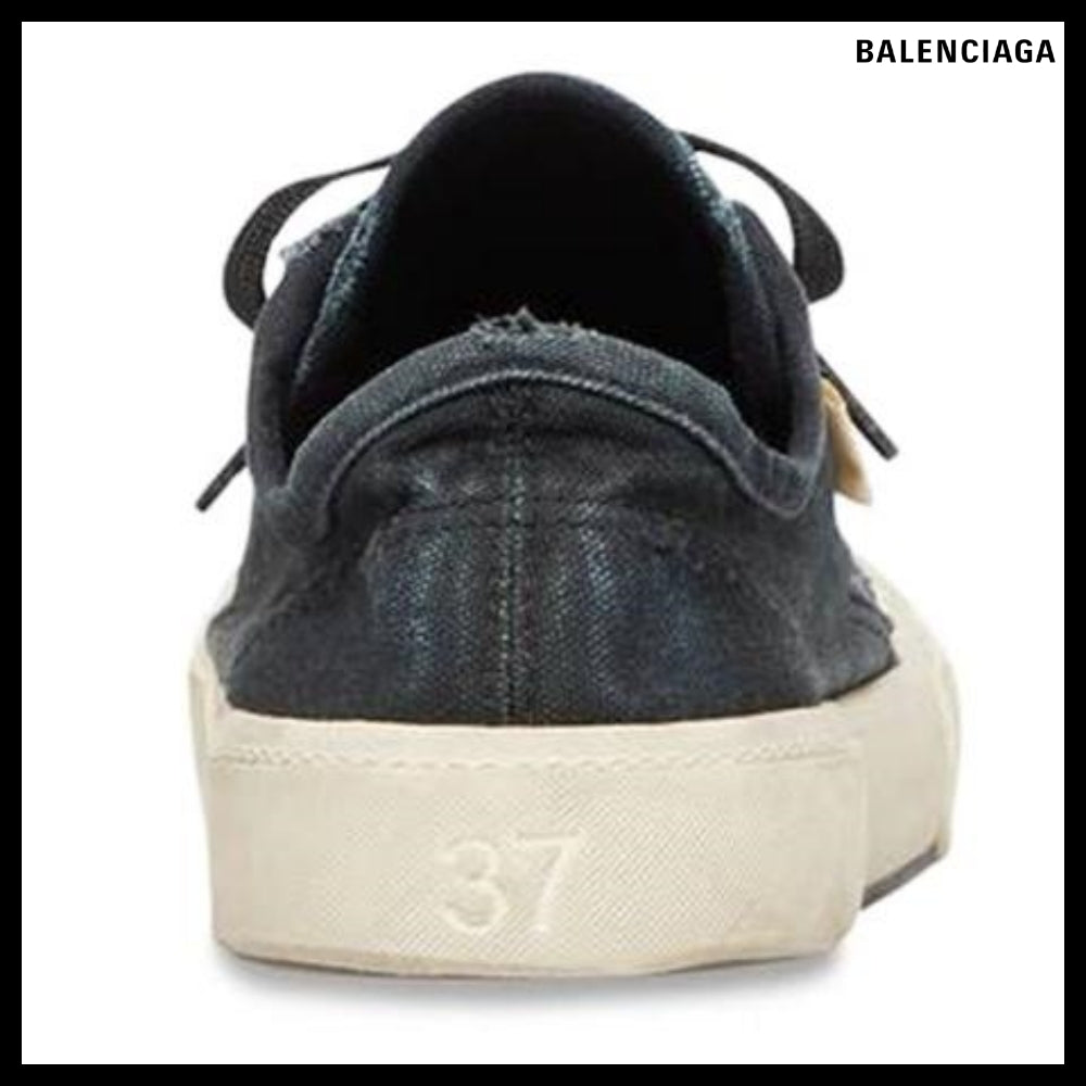 【BALENCIAGA】Paris Low Top Sneaker Black Destroyed White