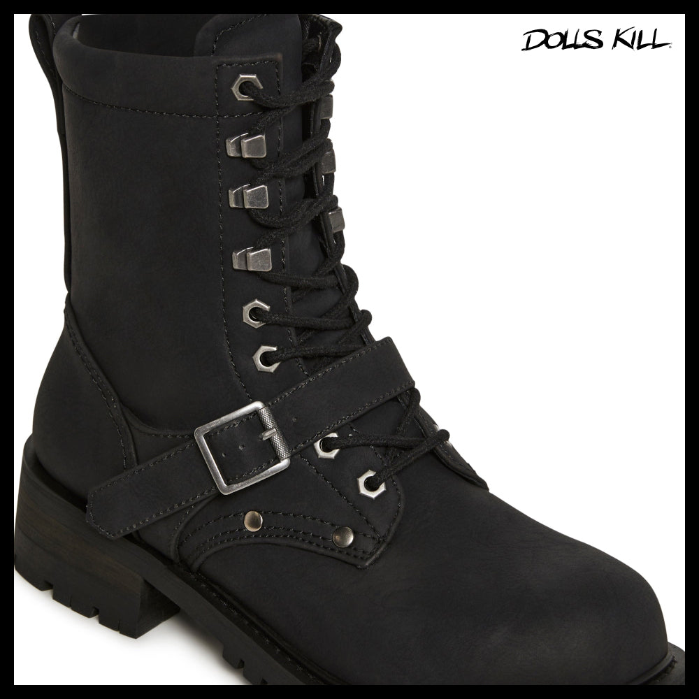 ◆DOLLS KILL◆DARKER WAVS Outro Cadet Boot Black