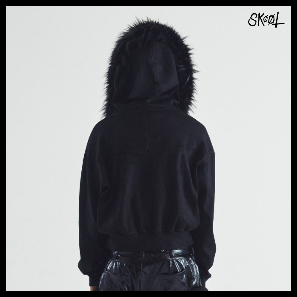 【SKOOT】Mola Fur Zip-up Hoodie