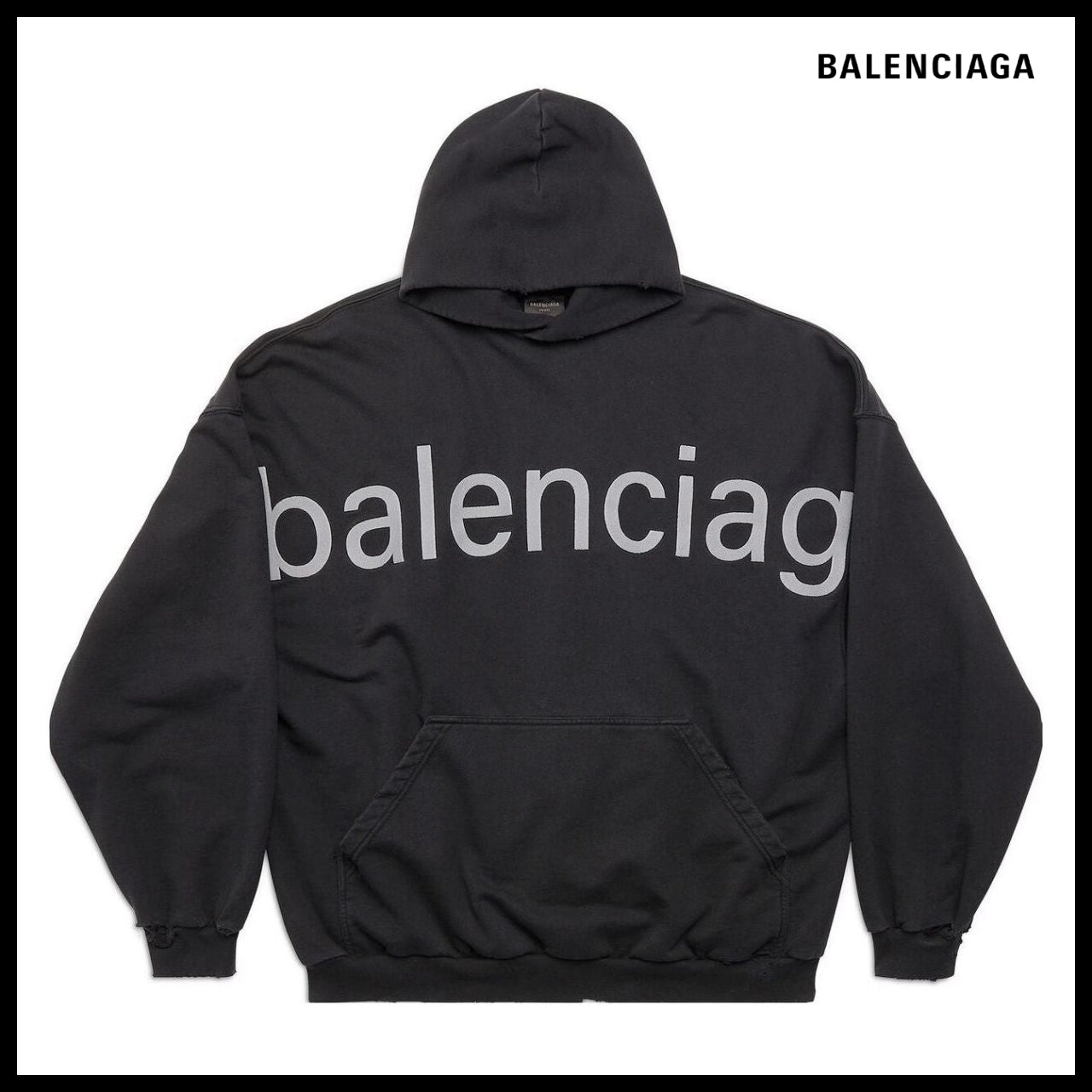 【BALENCIAGA】Bal.Com Popover Hoodie Black