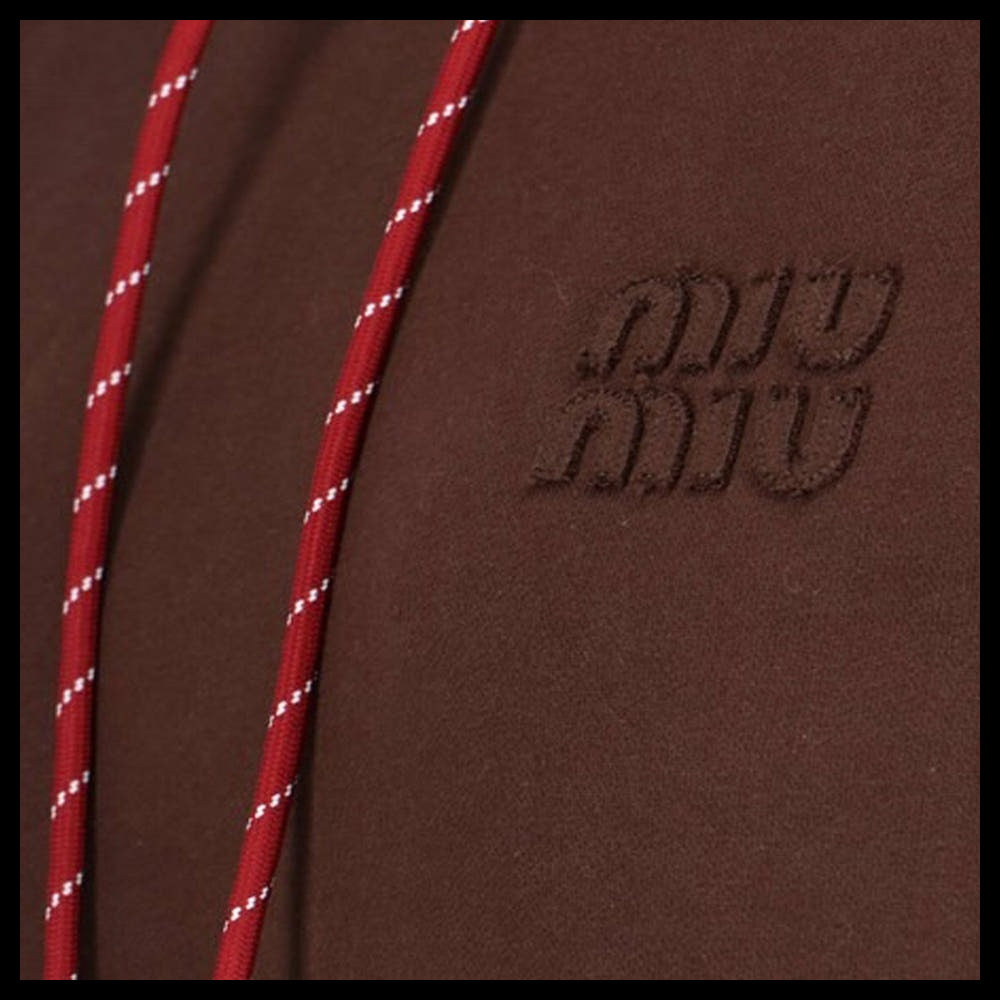 【MIU MIU】Hooded T-Shirt Cocoa Women's