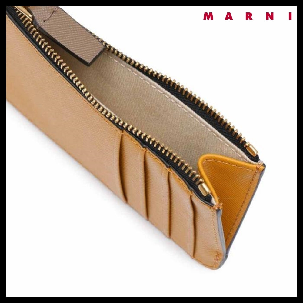 【MARNI】Multicolor Trunk Card Wallet Beige