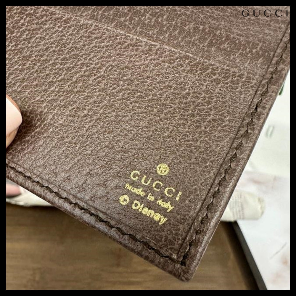 【Gucci x Disney】Donald Duck Print Canvas Wallet New Acero