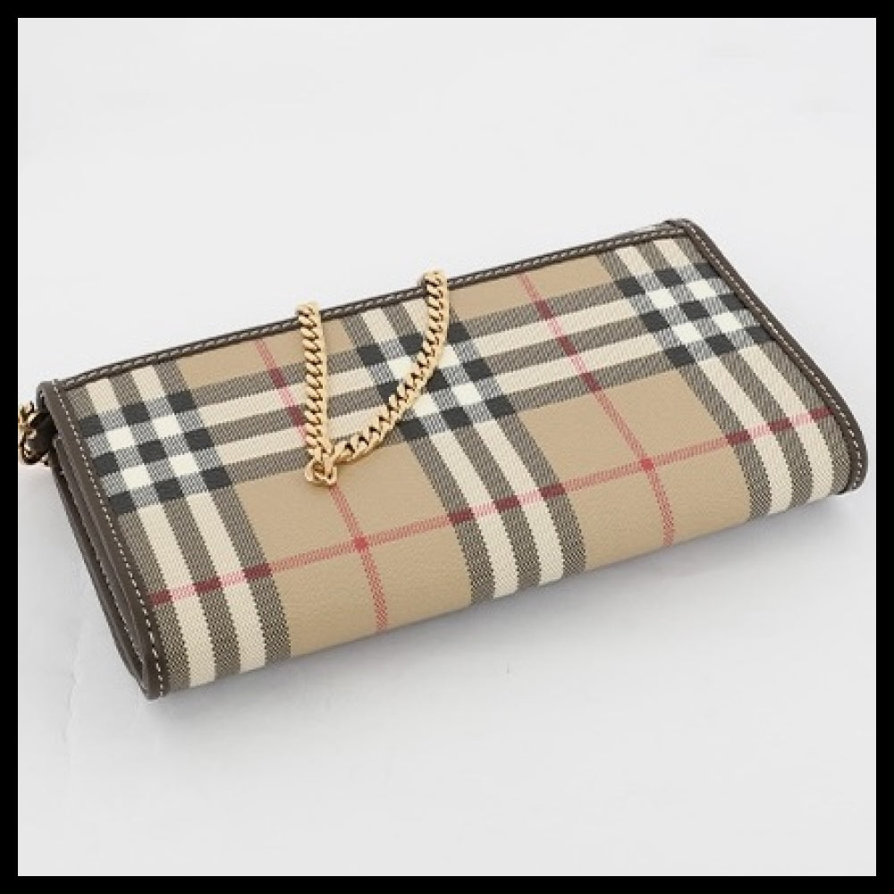 【Burberry】Vintage Check Chain Wallet Mini Women's Shoulder