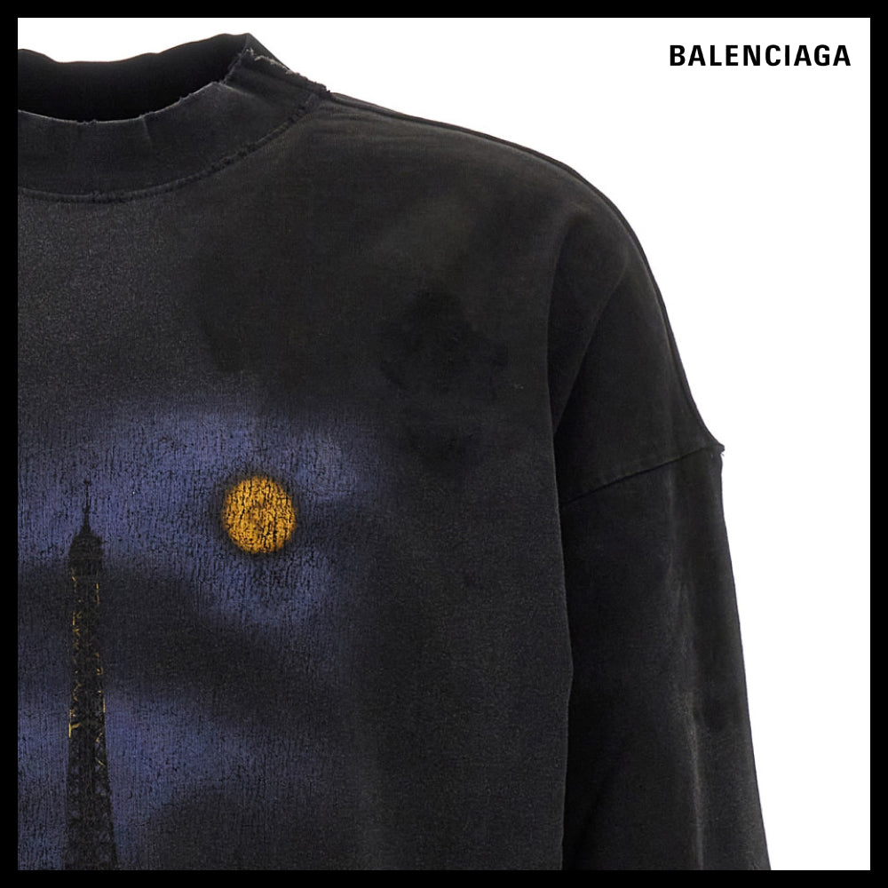 【BALENCIAGA】Paris Moon Double Front Long Sleeve T-Shirt Ov