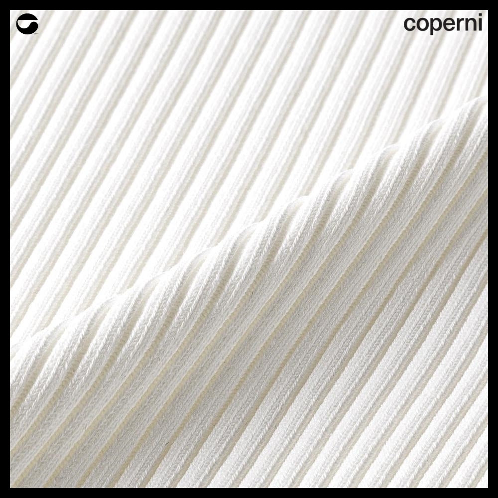 【Coperni】Womens Knitted Cut Out Long Sleeve Top White