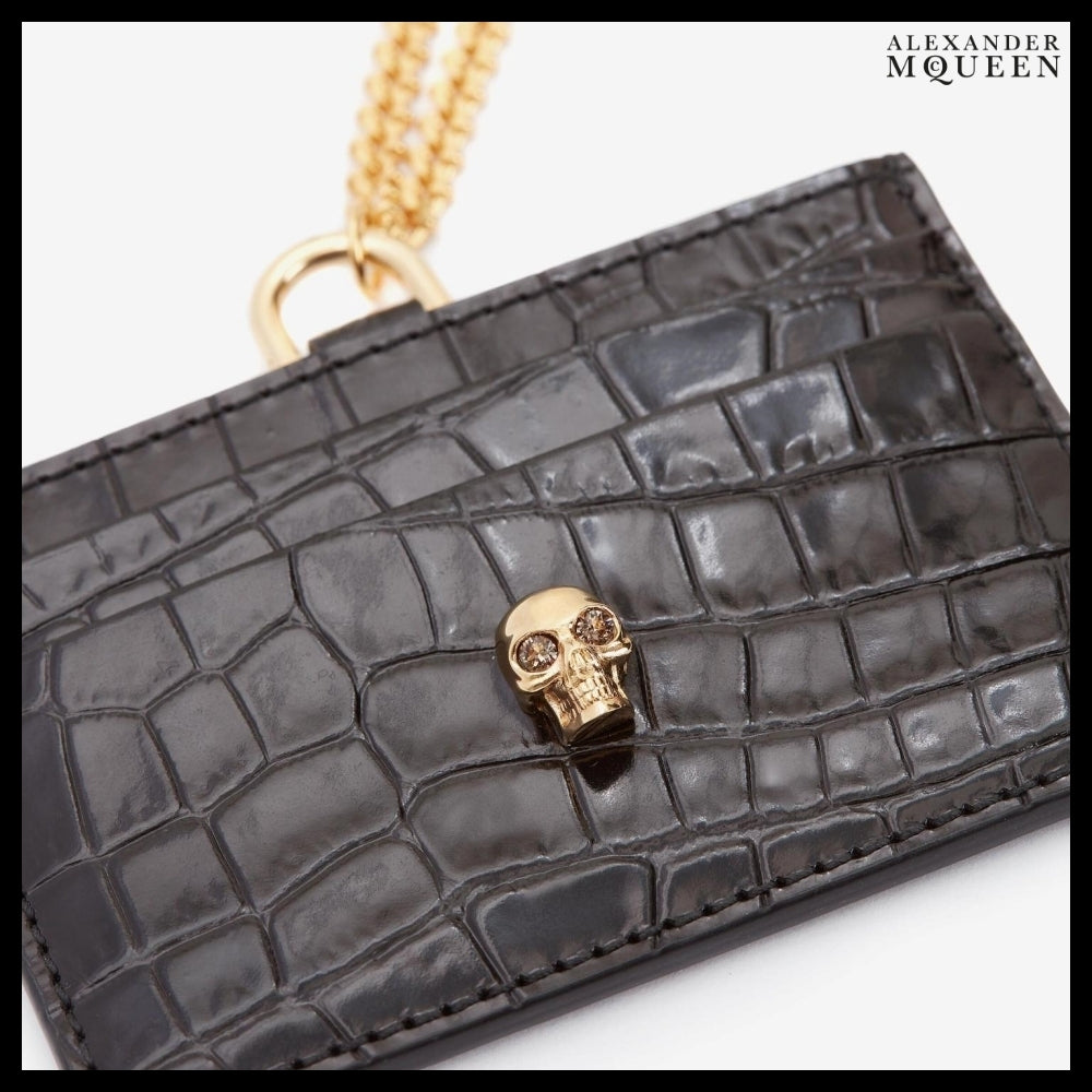 【Alexander Mcqueen】Skull Card Holder Black