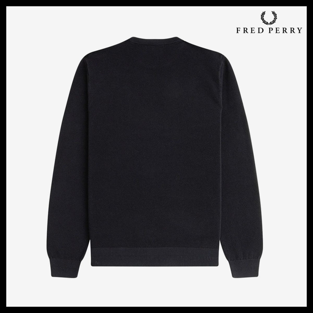 【FRED PERRY】Pique Stitch Knit Black