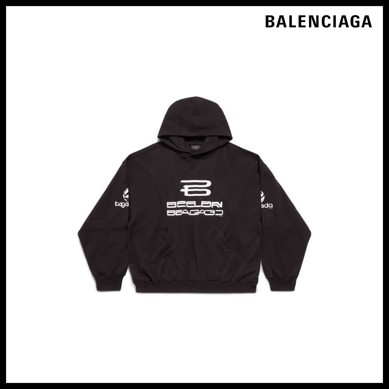 【BALENCIAGA】AI Generated Hoodie Medium Fit Black White