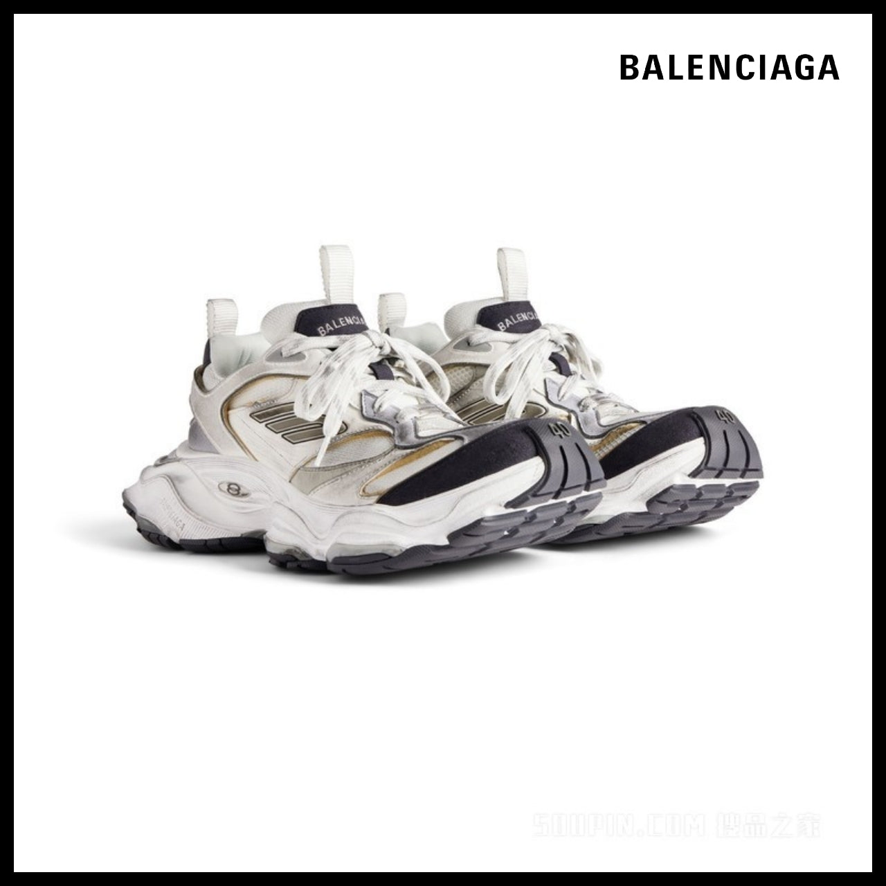 【BALENCIAGA】Cargo Sneaker White Grey