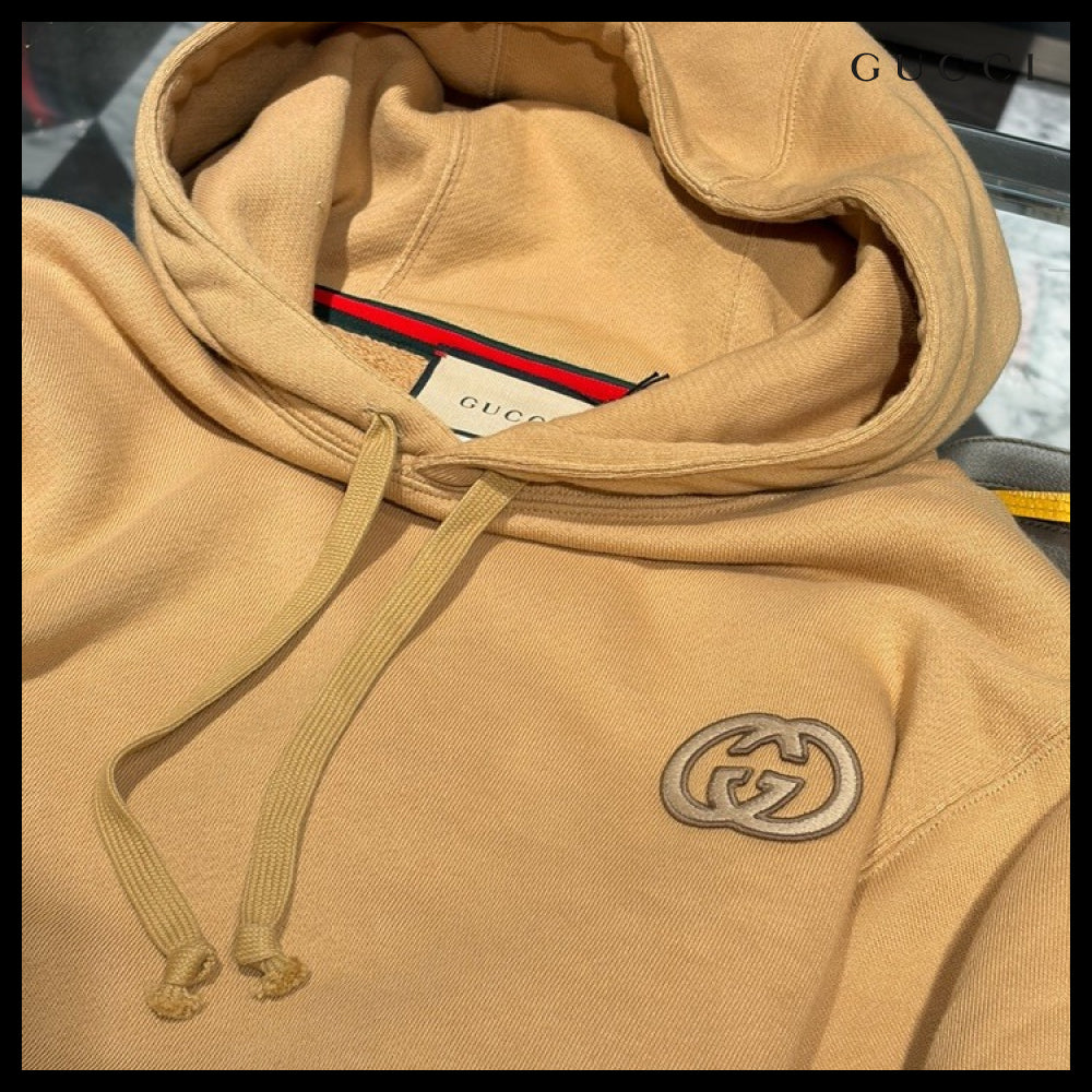 【GUCCI】Interlocking G Heavy Felted Cotton Jersey Hoodie