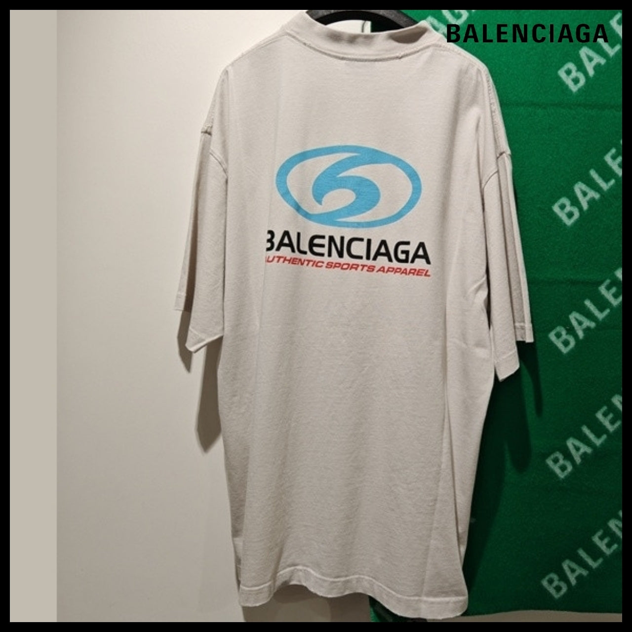 【BALENCIAGA】Surfer Logo Cotton T-Shirt Medium Fit White