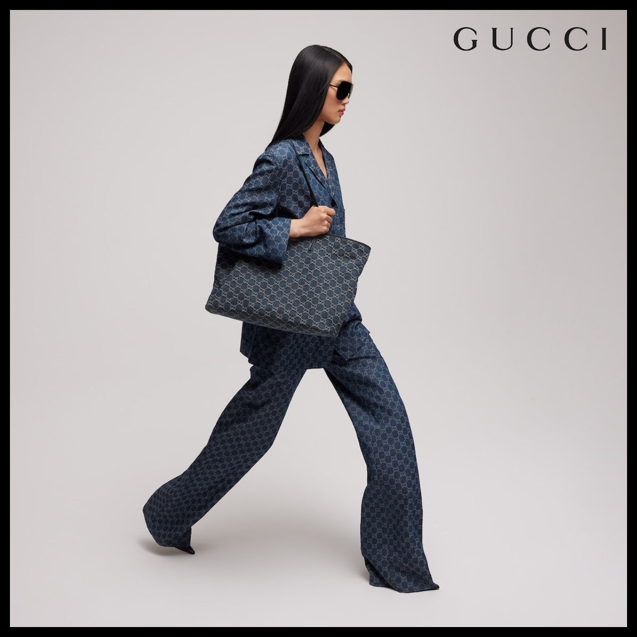 【GUCCI】Plaque Large Tote Bag