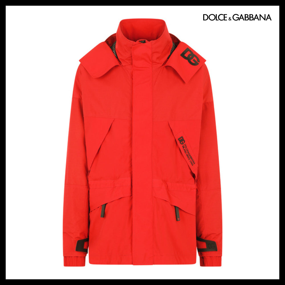 【Dolce & Gabbana】Cordura Jacket with Hood and Patch